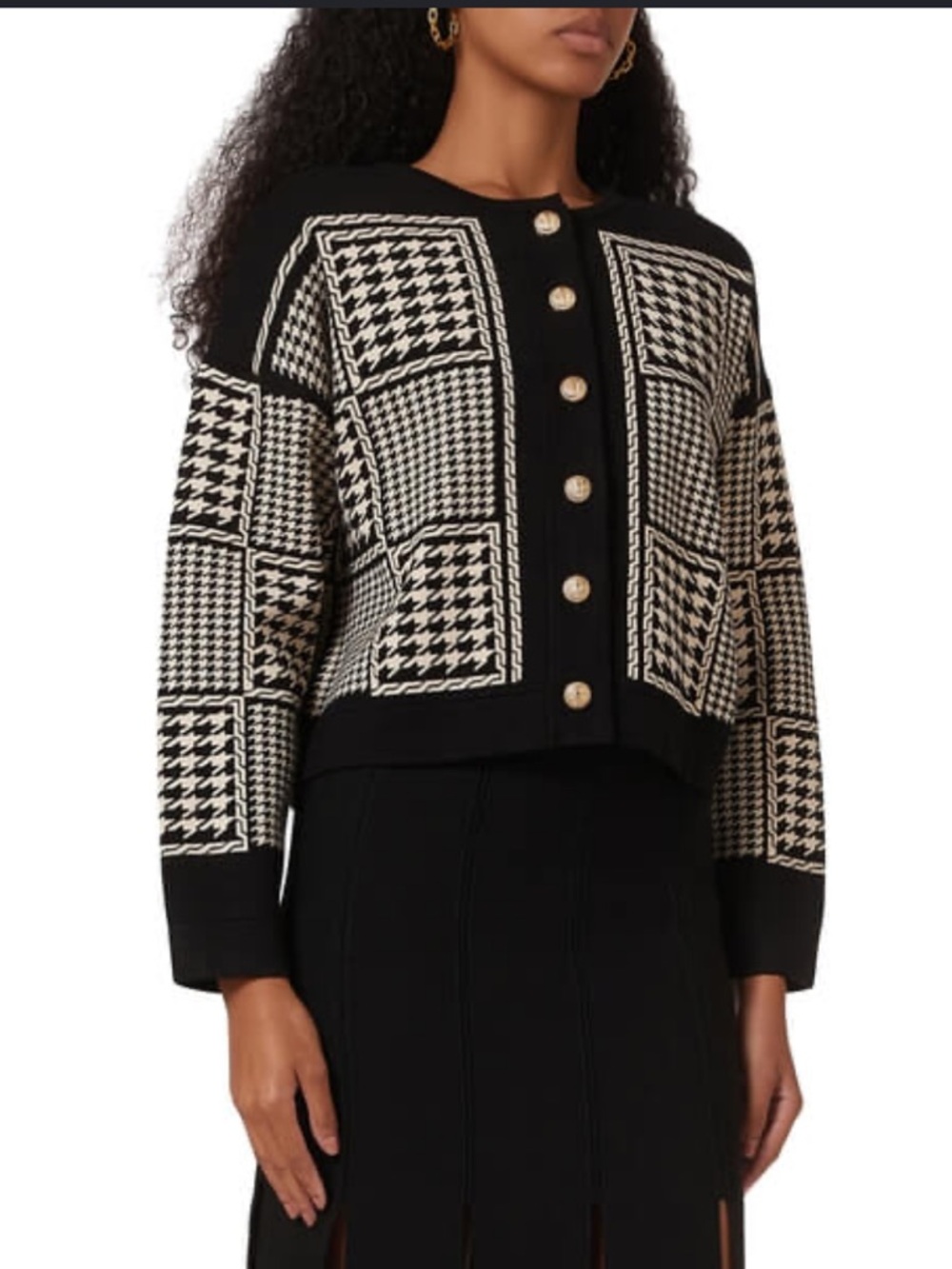 Sandro Jules Houndstooth Cardigan - Picture 1 of 5